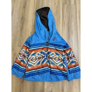Beth Dutton Yellowstone Blue‎ Hooded Poncho Women's Coat Medium Native American